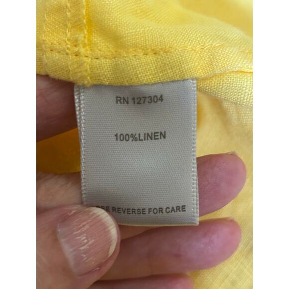 John Mark linen tunic, yellow, large, resort, elevated basics, bold, sunshine - Picture 5 of 5